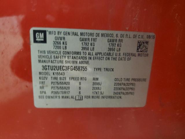 3GTU2UEC3FG458755 GMC Sierra K1500 Sle