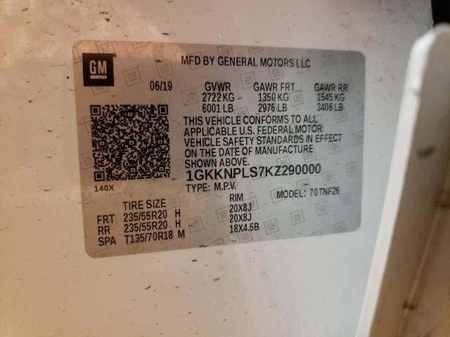 1GKKNPLS7KZ290000 GMC Acadia Denali