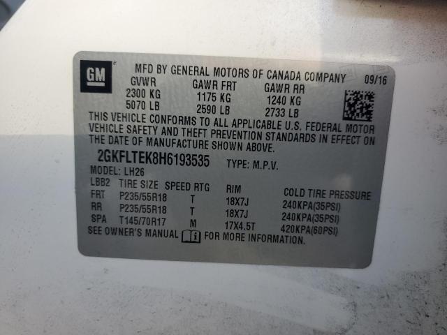 2GKFLTEK8H6193535 GMC Terrain Sle