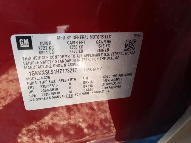 1GKKNSLS1HZ173217 GMC ACADIA SLE