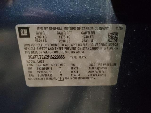 2GKFLTEK2H6229865 GMC Terrain Sle