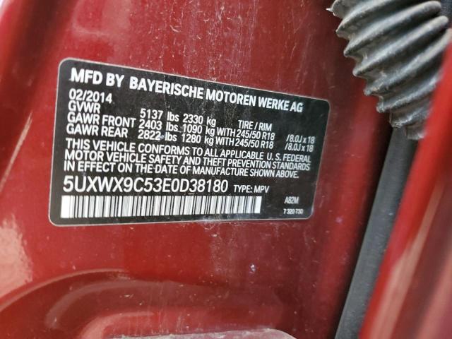 5UXWX9C53E0D38180 BMW X3 Xdrive28i