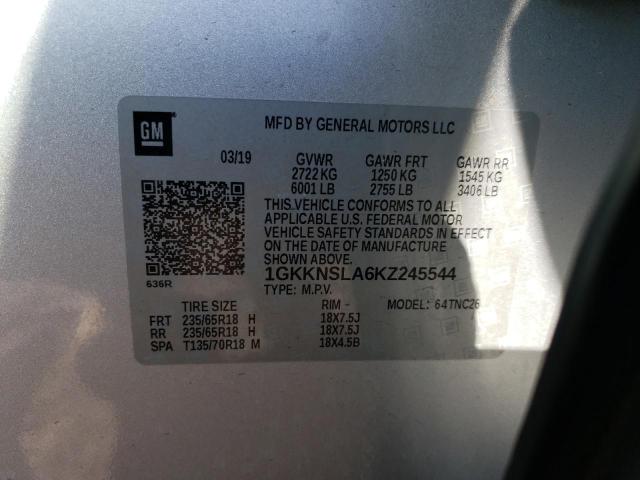 1GKKNSLA6KZ245544 GMC ACADIA SLE