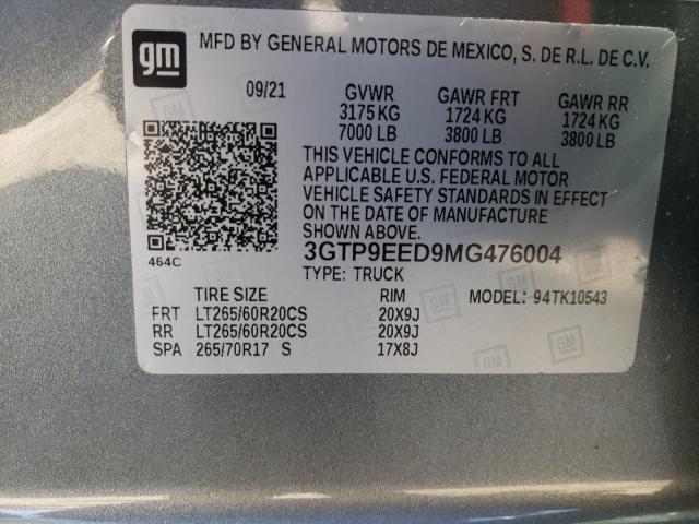3GTP9EED9MG476004 GMC Sierra K1500 At4