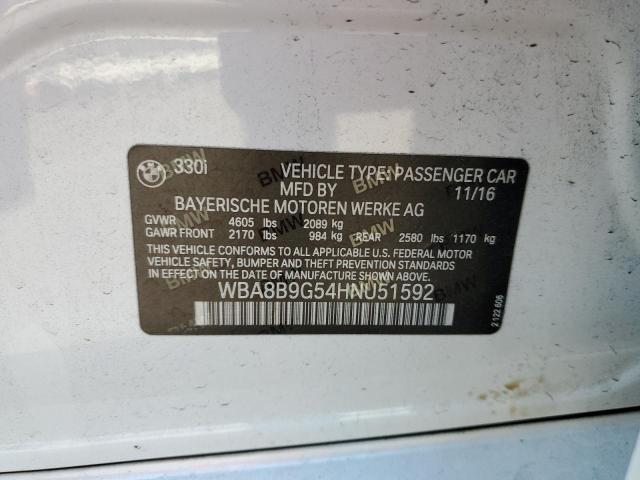 WBA8B9G54HNU51592 BMW 330 I