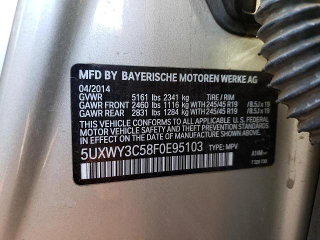 5UXWY3C58F0E95103 BMW X3 Xdrive28d