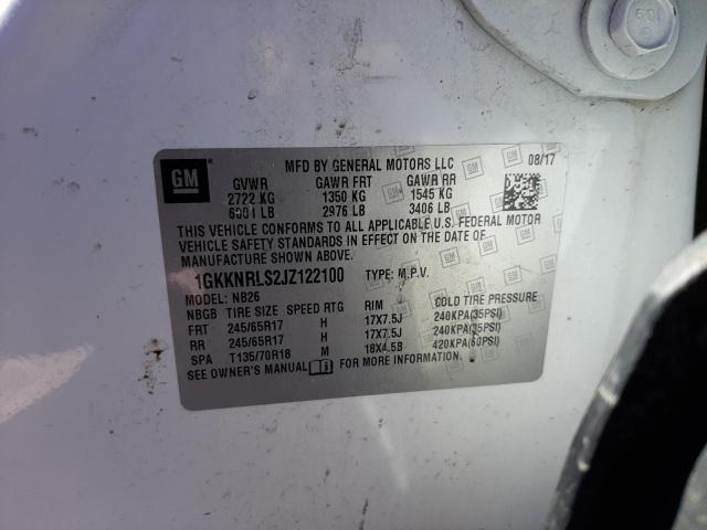 1GKKNRLS2JZ122100 GMC ACADIA SLE