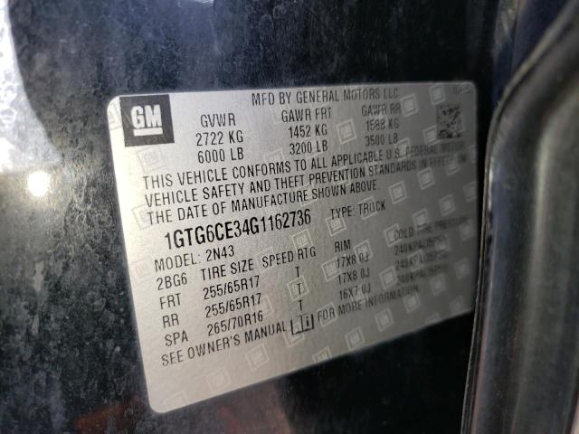 1GTG6CE34G1162736 GMC CANYON SLE