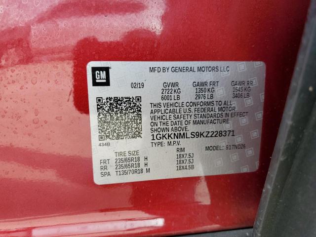 1GKKNMLS9KZ228371 GMC Acadia Slt-1