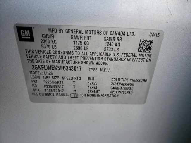 2GKFLWEK5F6343017 GMC Terrain Sle