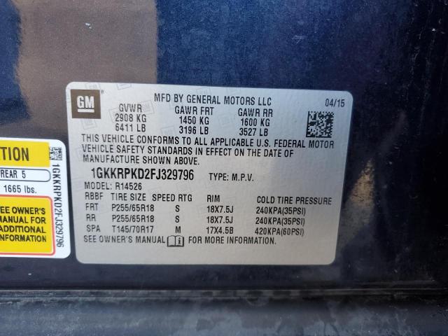 1GKKRPKD2FJ329796 GMC ACADIA SLE