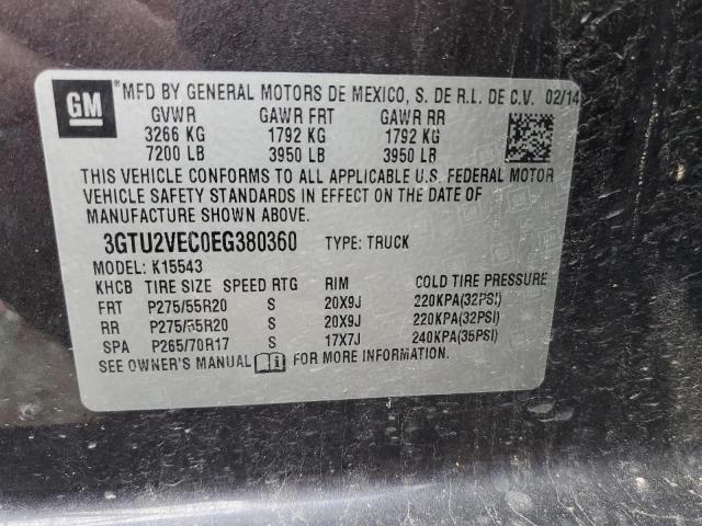 3GTU2VEC0EG380360 GMC Sierra K1500 Slt