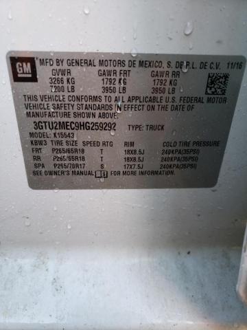 3GTU2MEC9HG259292 GMC Sierra K1500 Sle