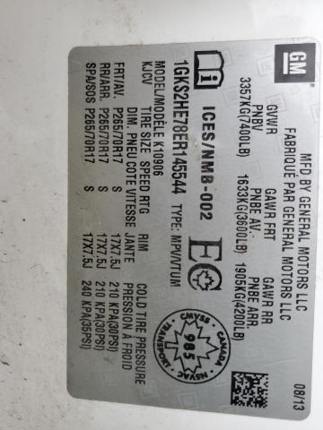 1GKS2HE78ER145544 GMC Yukon Xl K1500 Sle