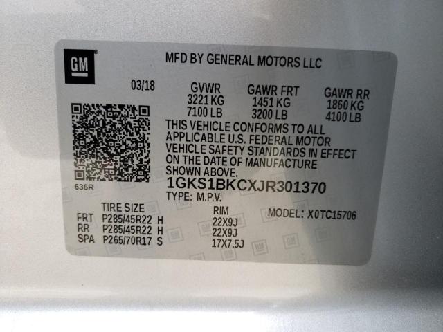 1GKS1BKCXJR301370 GMC YUKON SLT