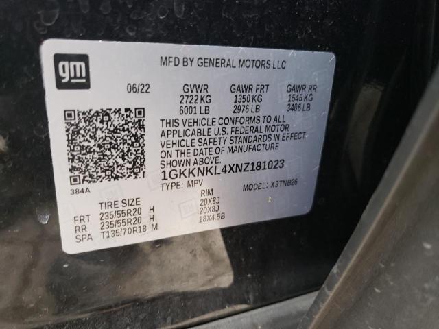 1GKKNKL4XNZ181023 GMC ACADIA SLE