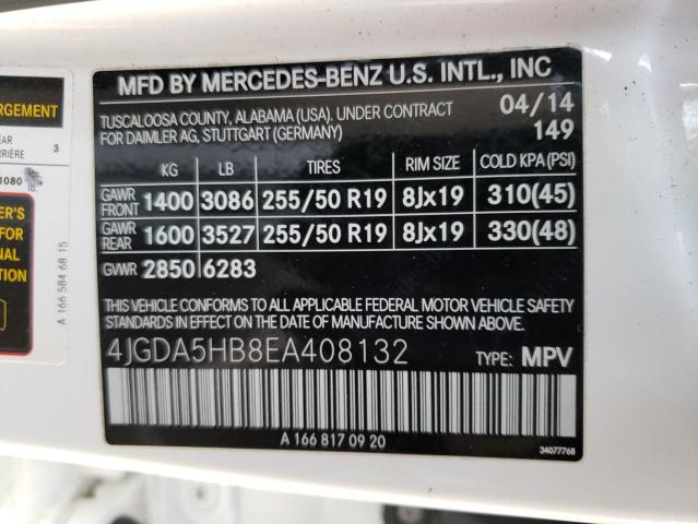 4JGDA5HB8EA408132 Mercedes-Benz Ml 350 4matic