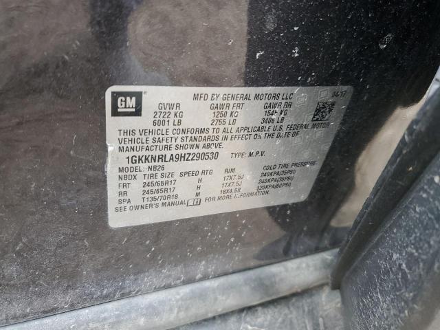 1GKKNRLA9HZ290530 GMC ACADIA SLE