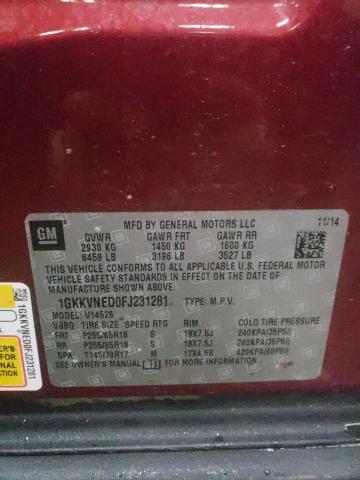 1GKKVNED0FJ231281 GMC ACADIA SLE