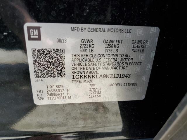 1GKKNKLA9KZ131943 GMC ACADIA SLE
