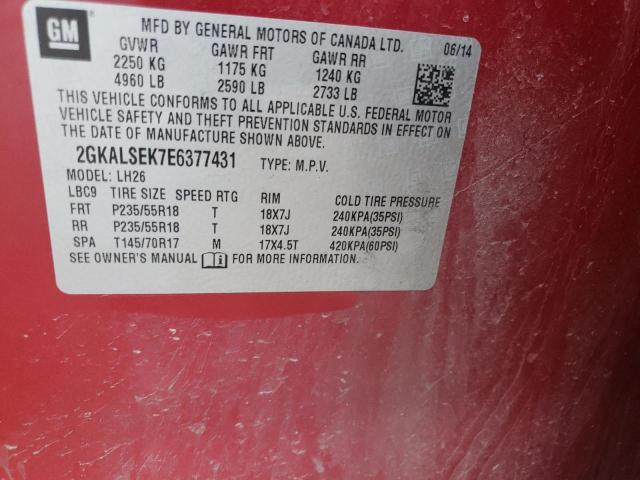 2GKALSEK7E6377431 GMC Terrain Slt