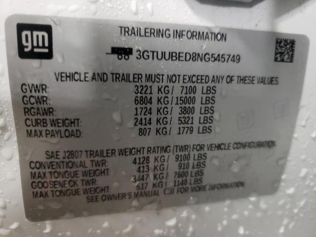3GTUUBED8NG545749 GMC Sierra K1500 Sle