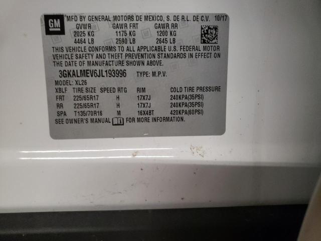 3GKALMEV6JL193996 GMC Terrain Sle