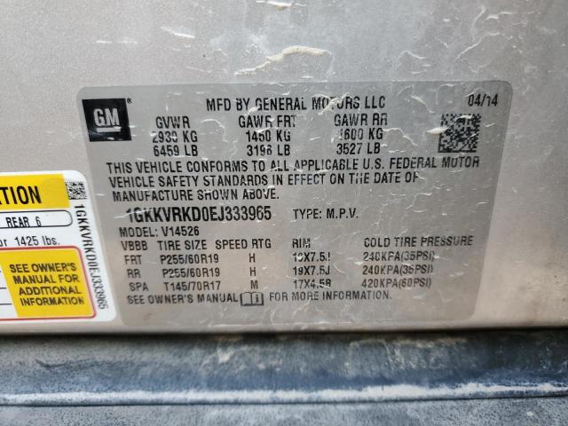 1GKKVRKD0EJ333965 GMC Acadia Slt-1