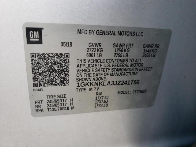 1GKKNKLA3JZ241756 GMC ACADIA SLE