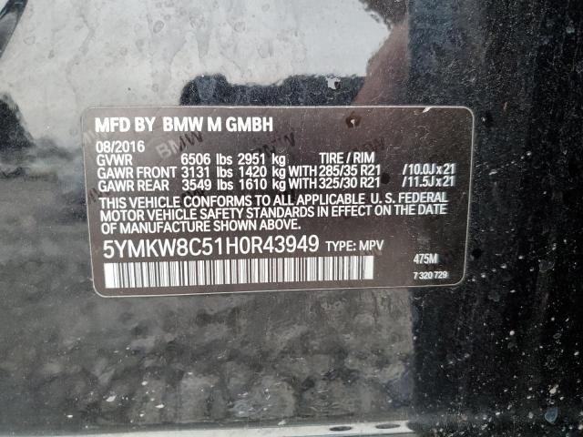 5YMKW8C51H0R43949 BMW X6 M
