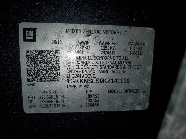 1GKKNSLS0KZ141169 GMC ACADIA SLE