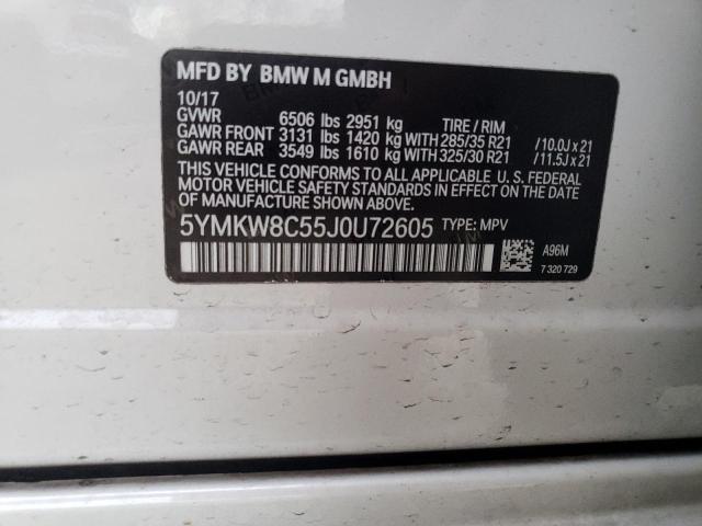 5YMKW8C55J0U72605 BMW X6 M