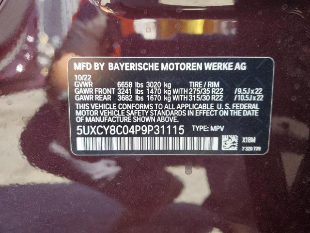 5UXCY8C04P9P31115 BMW X6 M50i