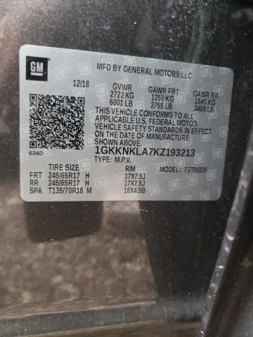 1GKKNKLA7KZ193213 GMC ACADIA SLE