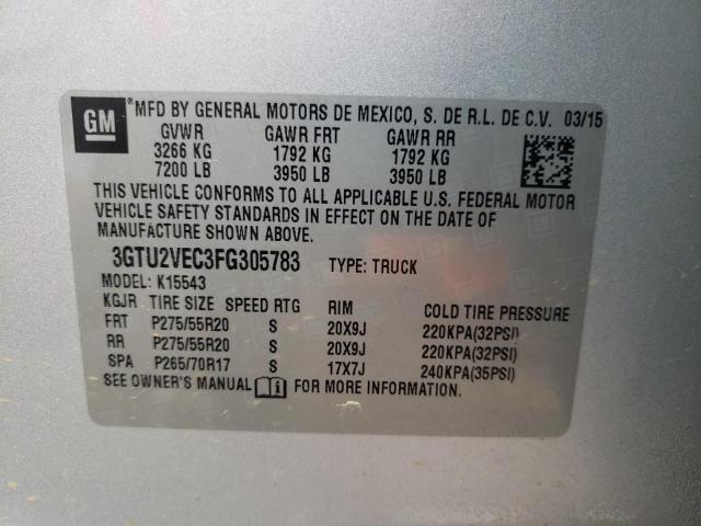 3GTU2VEC3FG305783 GMC Sierra K1500 Slt