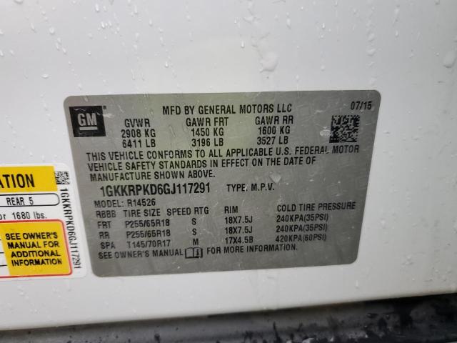 1GKKRPKD6GJ117291 GMC ACADIA SLE