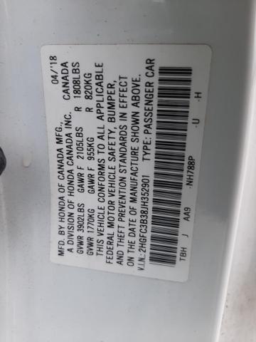 2HGFC3B38JH352901 Honda CIVIC EX