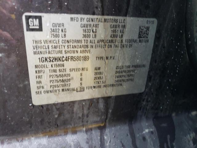 1GKS2HKC4FR580189 GMC Yukon Xl K1500 Slt