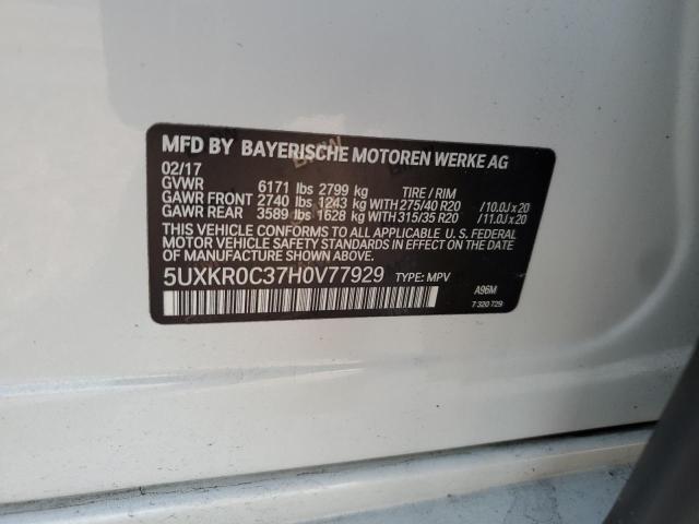 5UXKR0C37H0V77929 BMW X5 Xdrive35i