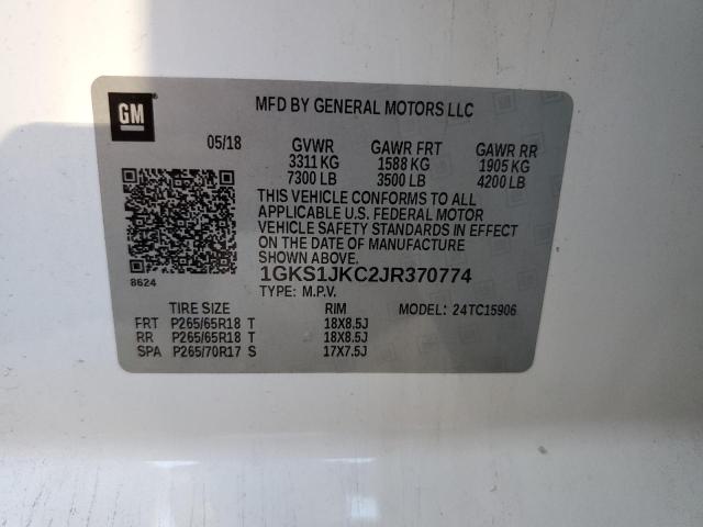 1GKS1JKC2JR370774 GMC Yukon Xl C1500 Slt