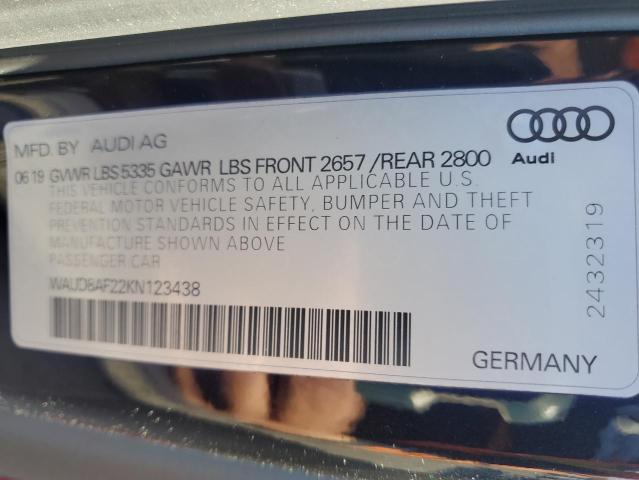 WAUD8AF22KN123438 Audi A6 PREMIUM