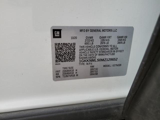 1GKKNMLS0MZ129652 GMC ACADIA SLT