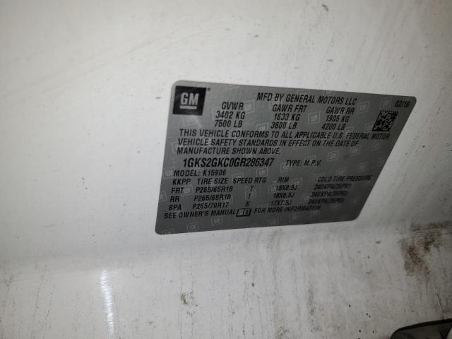 1GKS2GKC0GR286347 GMC Yukon Xl K1500 Slt