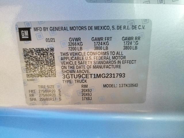 3GTU9CET1MG231793 GMC Sierra K1500 Elevation