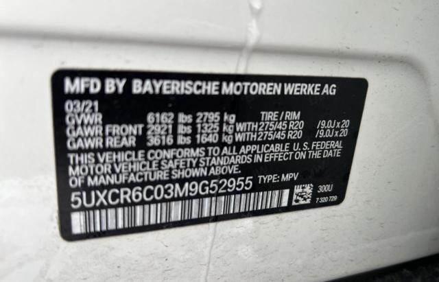 5UXCR6C03M9G52955 BMW X5 Xdrive40i