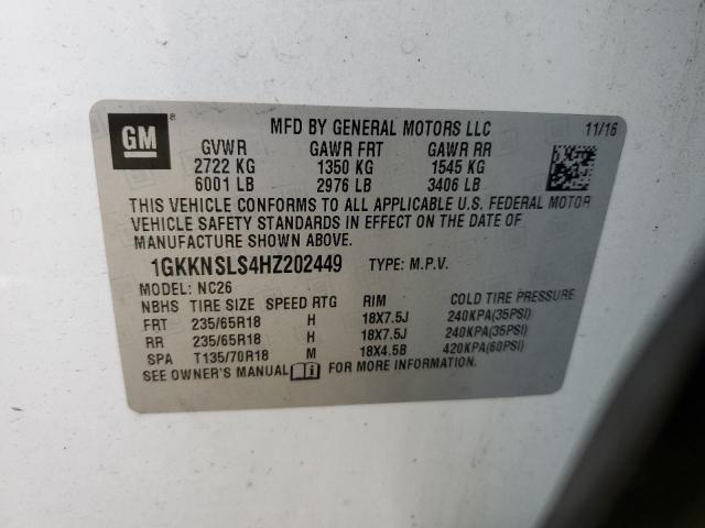 1GKKNSLS4HZ202449 GMC ACADIA SLE