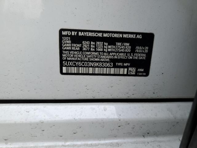 5UXCY6C03N9K83063 BMW X6 Xdrive40i