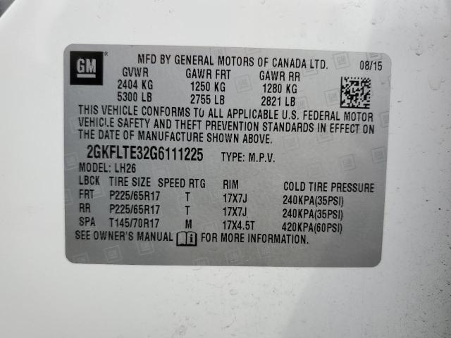 2GKFLTE32G6111225 GMC Terrain Sle