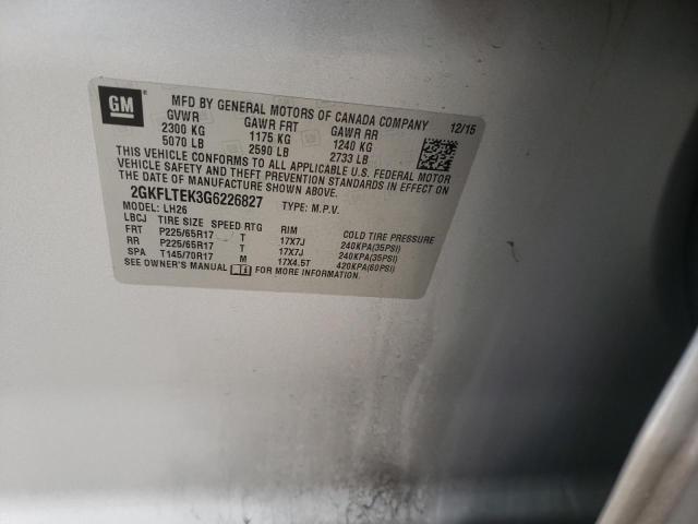 2GKFLTEK3G6226827 GMC Terrain Sle