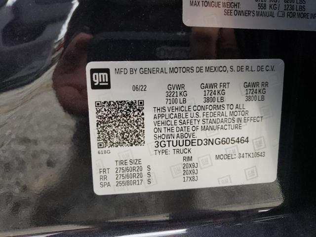 3GTUUDED3NG605464 GMC Sierra K1500 Slt